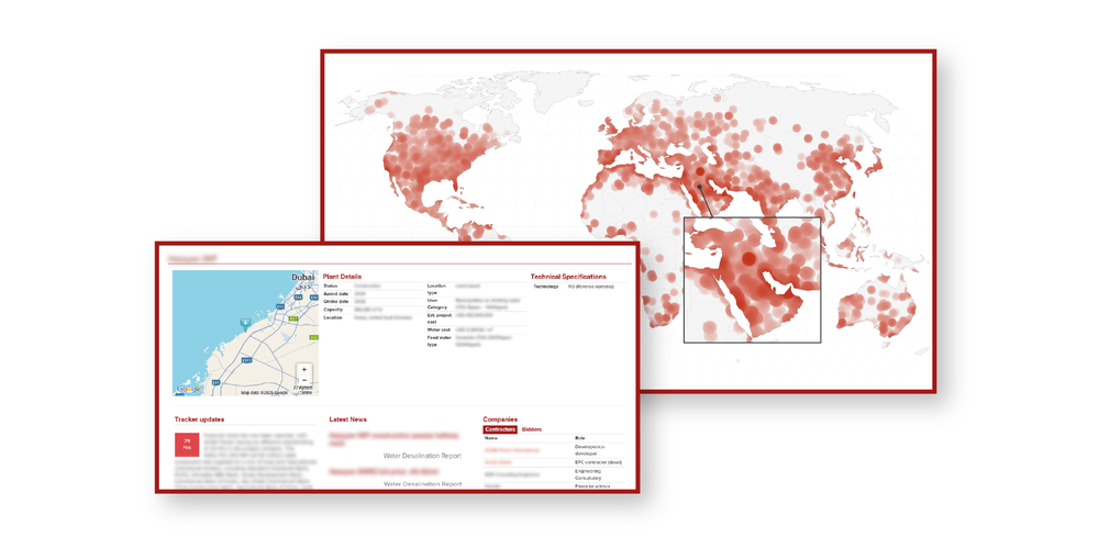 DesalData live project tracker interface
